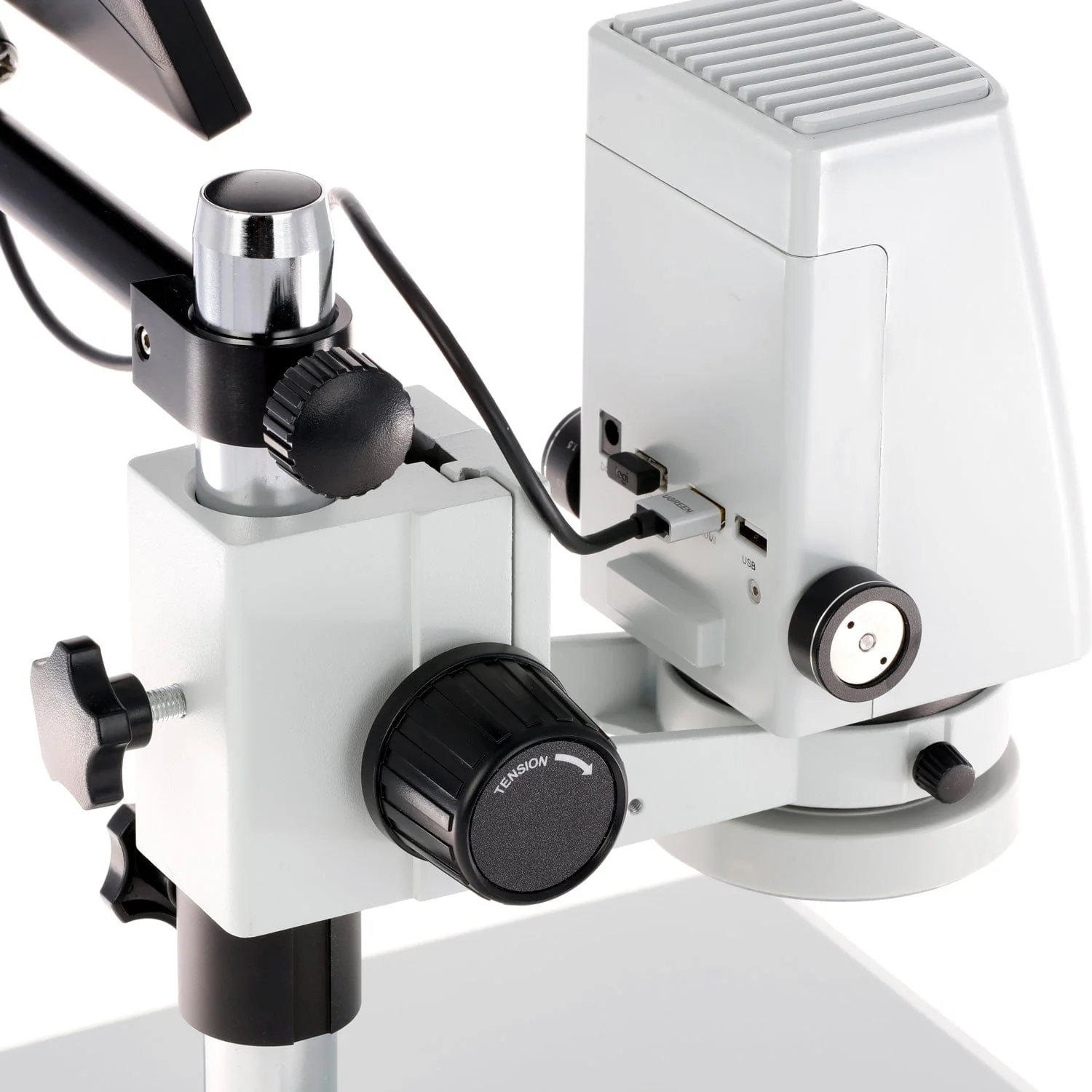 AmScope DM750 Series Zoom Tabletop Video Inspection Digital Microscope System 0.7X-5X Magnification on Pillar Stand with 11.6" Monitor - Image 5
