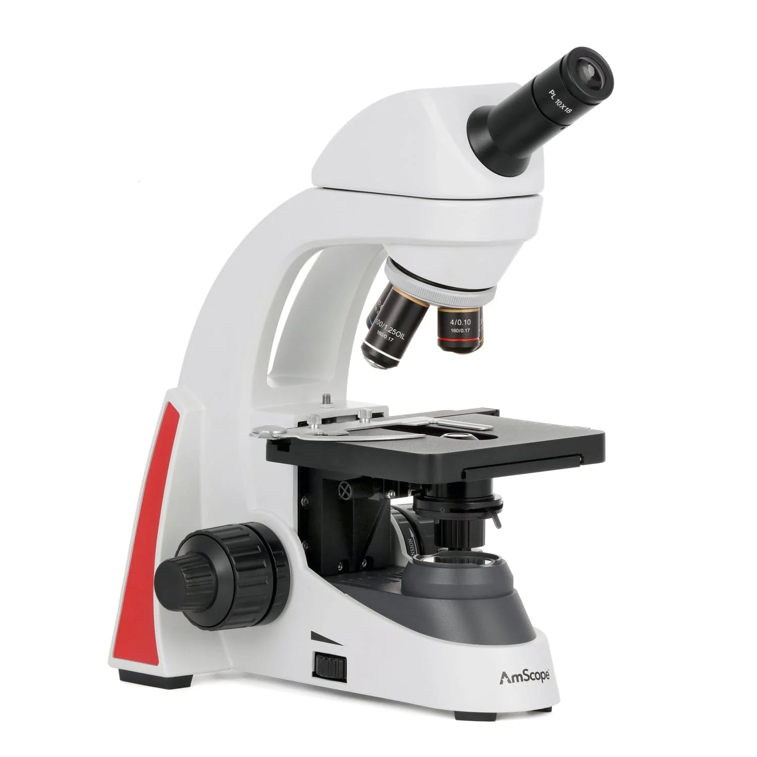 AmScope EduPro EDU550 Series Monocular Compound Microscope with 2-layer mechanical stage and 3W LED illumination - Image 5