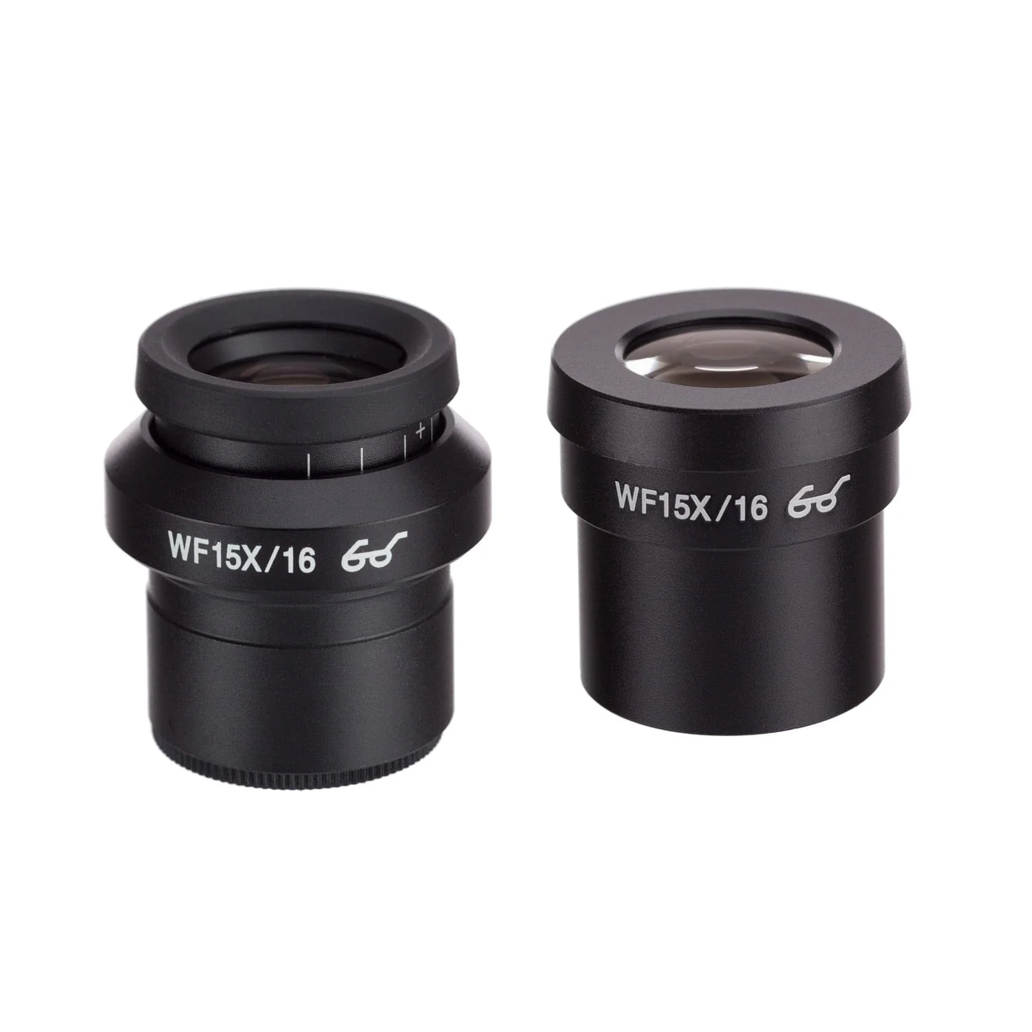 AmScope Pair of Extreme Widefield 15X Eyepieces (30mm) with One Focusable
