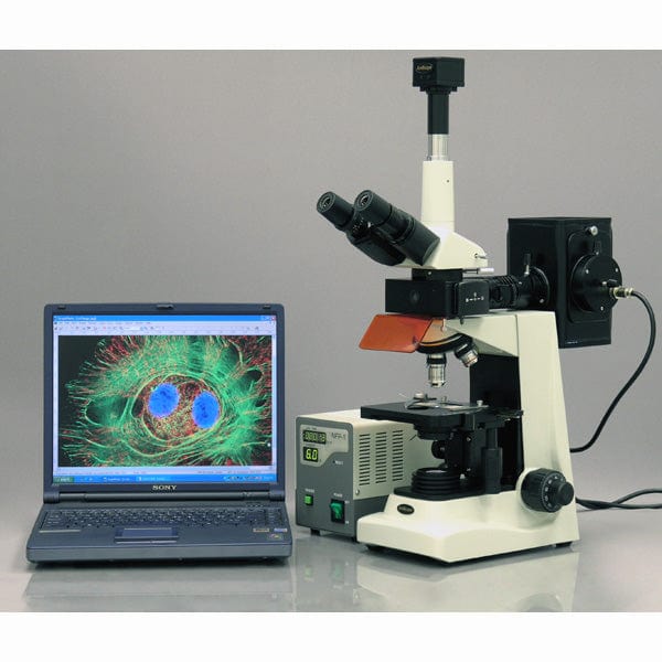 AmScope FM320 Series EPI Fluorescence Trinocular Compound Microscope 40X-1600X Magnification and 8MP Digital Camera - Image 5