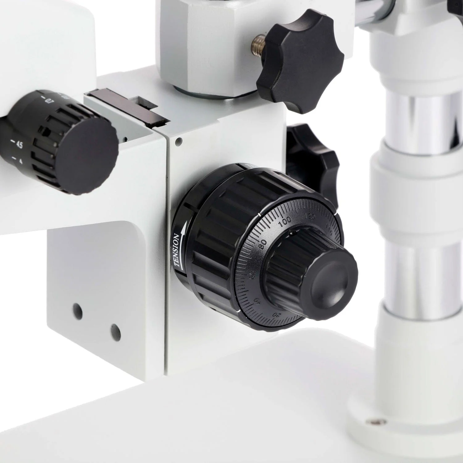 AmScope Stereo Microscope Focusing Block with Coarse and Fine Focus, 76mm Collar, 32mm Tube Mount - Image 3