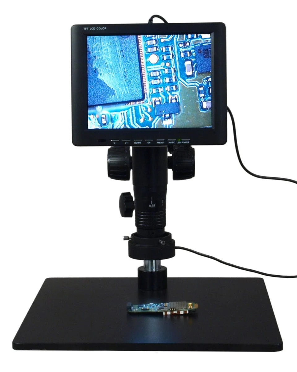 OMAX Video Inspection Zoom Digital Microscope 11X-102X Magnification with 8" LCD Monitor and 96-LED Ring Light - Image 3