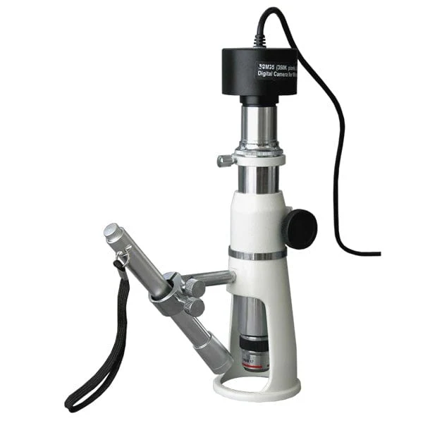 AmScope H2510 Series Measuring Shop Monocular Stereo Microscope 20X-50X-100X Magnification with 5MP Camera