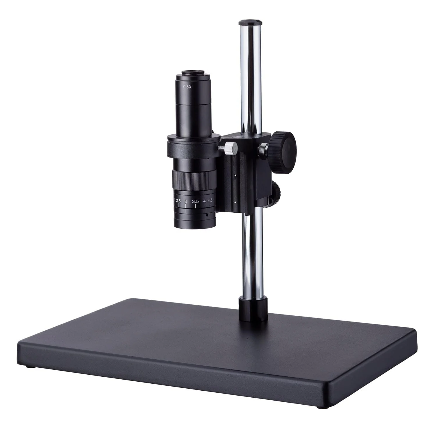 AmScope H600 Series Zoom-magnification Industrial Inspection Monocular Stero Microscope 0.7X-4.5X Magnification on Pillar Stand with C-mount