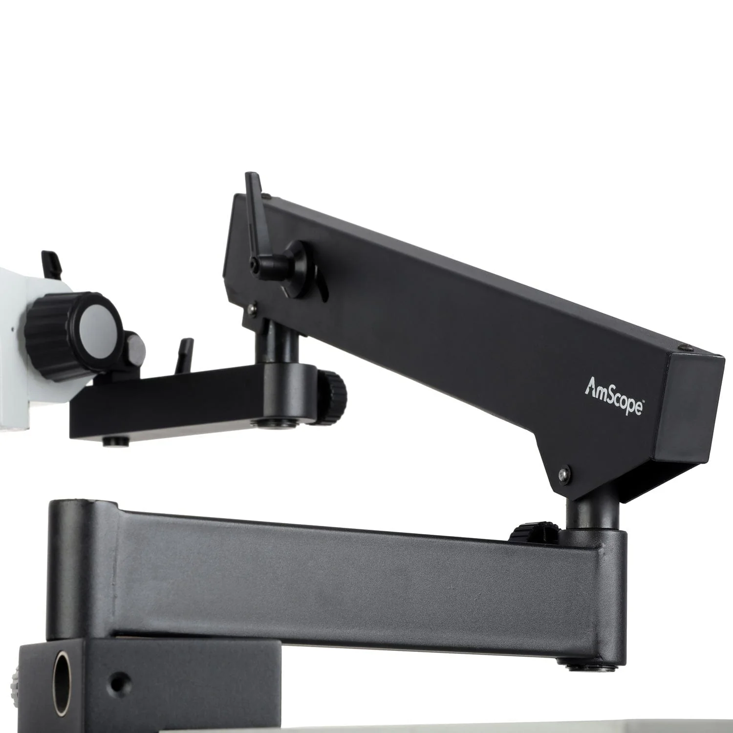 AmScope H800 Series Zoom Inspection Monocular Stereo Microscope 0.7X-5X Magnification on Articulating Arm - Image 2