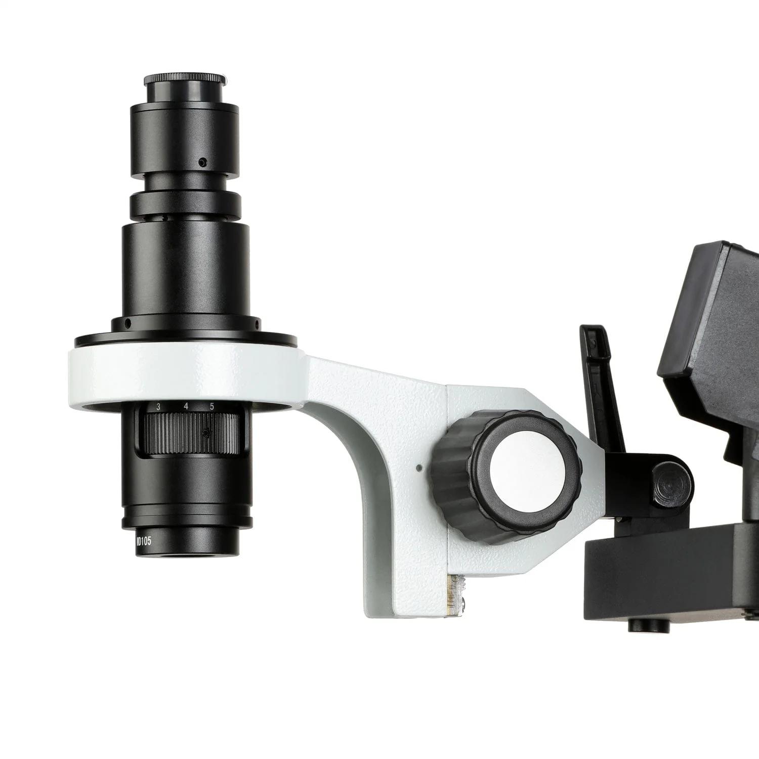 AmScope H800 Series Zoom Inspection Monocular Stereo Microscope 0.7X-5X Magnification on Articulating Arm - Image 3