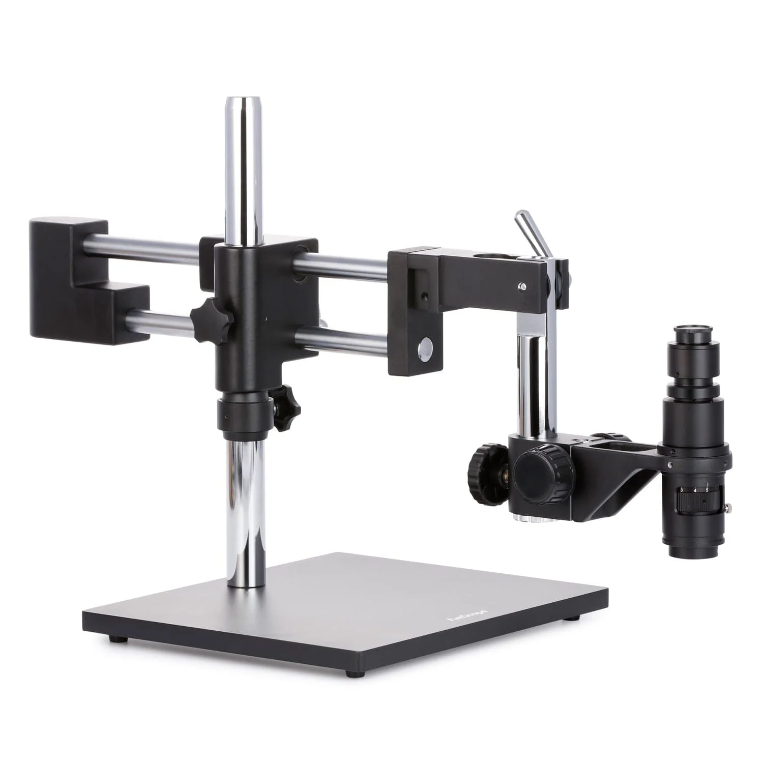 AmScope H800 Series Zoom Digital Inspection Monocular Stereo Microscope 0.7X-5X Magnification on Double-Arm Boom-Stand - Image 2