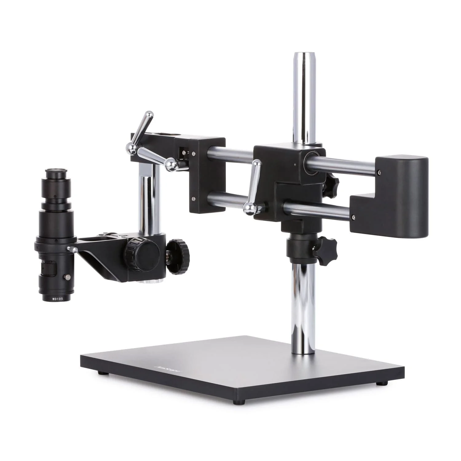 AmScope H800 Series Zoom Digital Inspection Monocular Stereo Microscope 0.7X-5X Magnification on Double-Arm Boom-Stand - Image 3