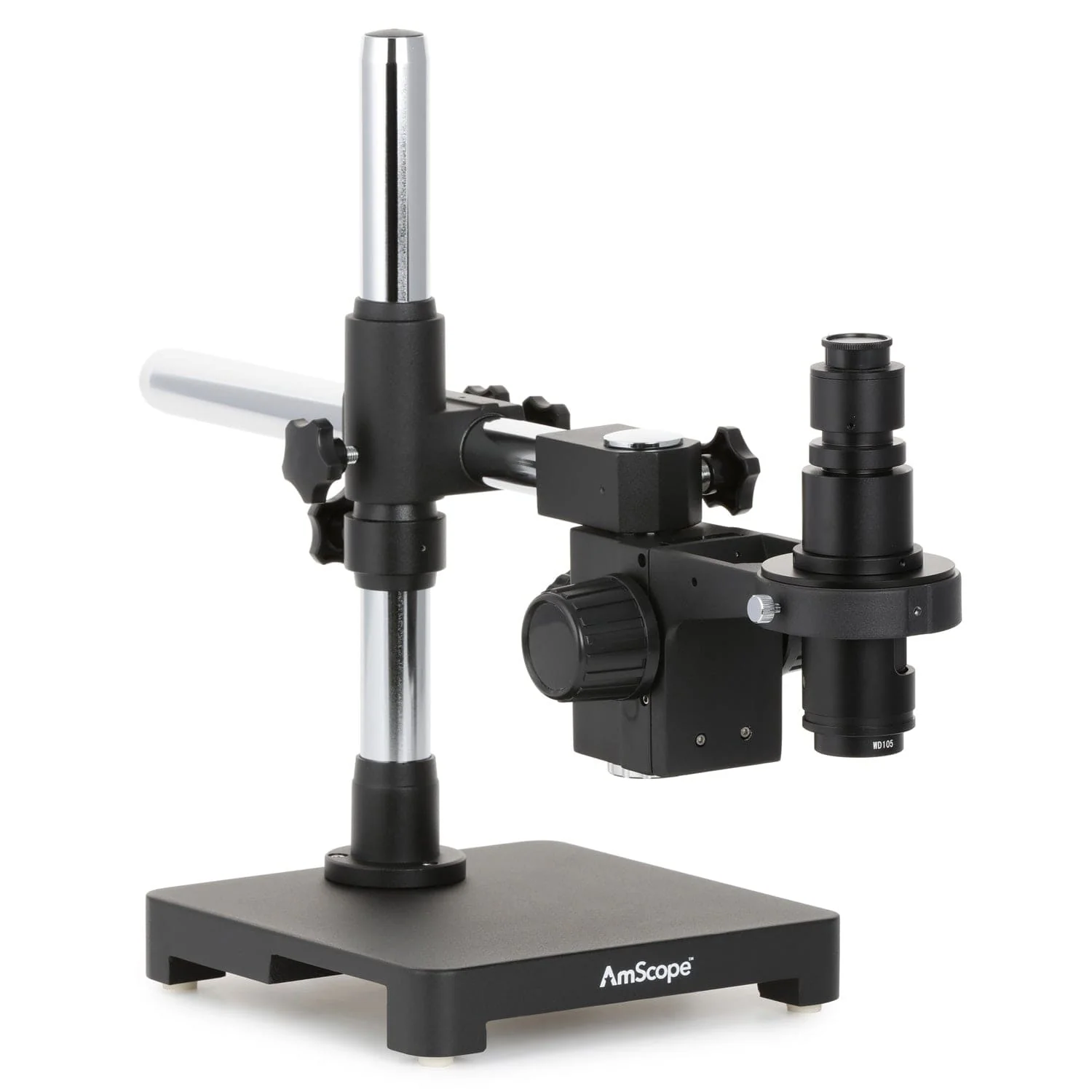 AmScope H800 Series Zoom Inspection Monocular Stereo Microscope 0.7X-5X Magnification on Single-Arm Boom-Stand - Image 3
