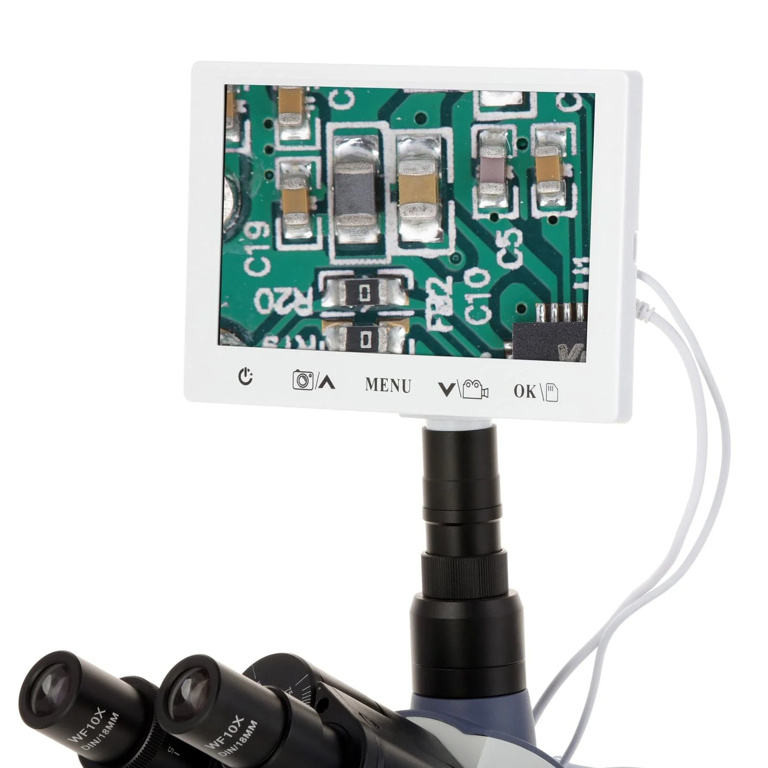 AmScope HD Series 6.8" Screen with Built-In Camera for Microscopes - Image 3
