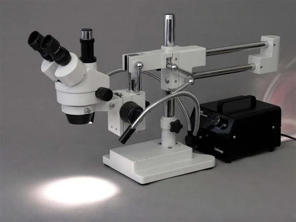 AmScope 150W Fiber-Optic Halogen Illuminator with Black Finish - Image 3