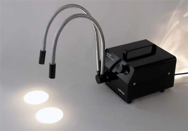 AmScope 150W Dual Gooseneck Fiber-Optic Illuminator (Black) For Microscope - Image 3