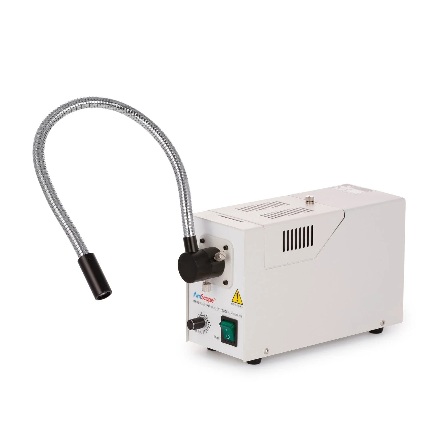 AmScope 150W Fiber Optic Single Gooseneck Microscope Illuminator for Stereo Microscopes