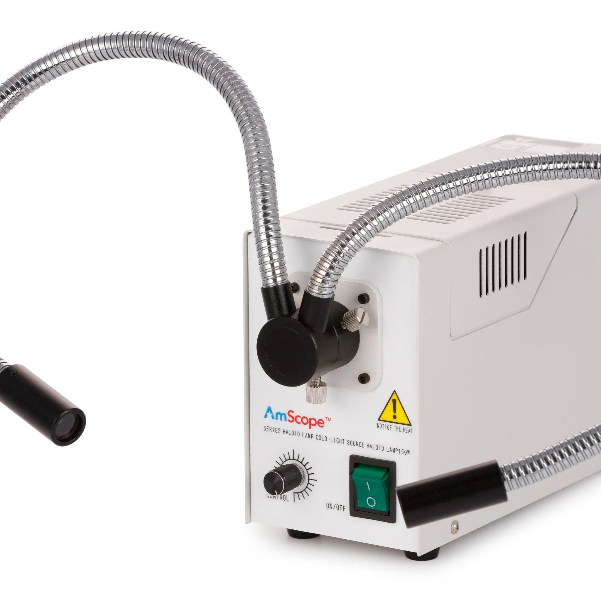 AmScope 150W Fiber Optic Dual Gooseneck Microscope Illuminator - Image 2