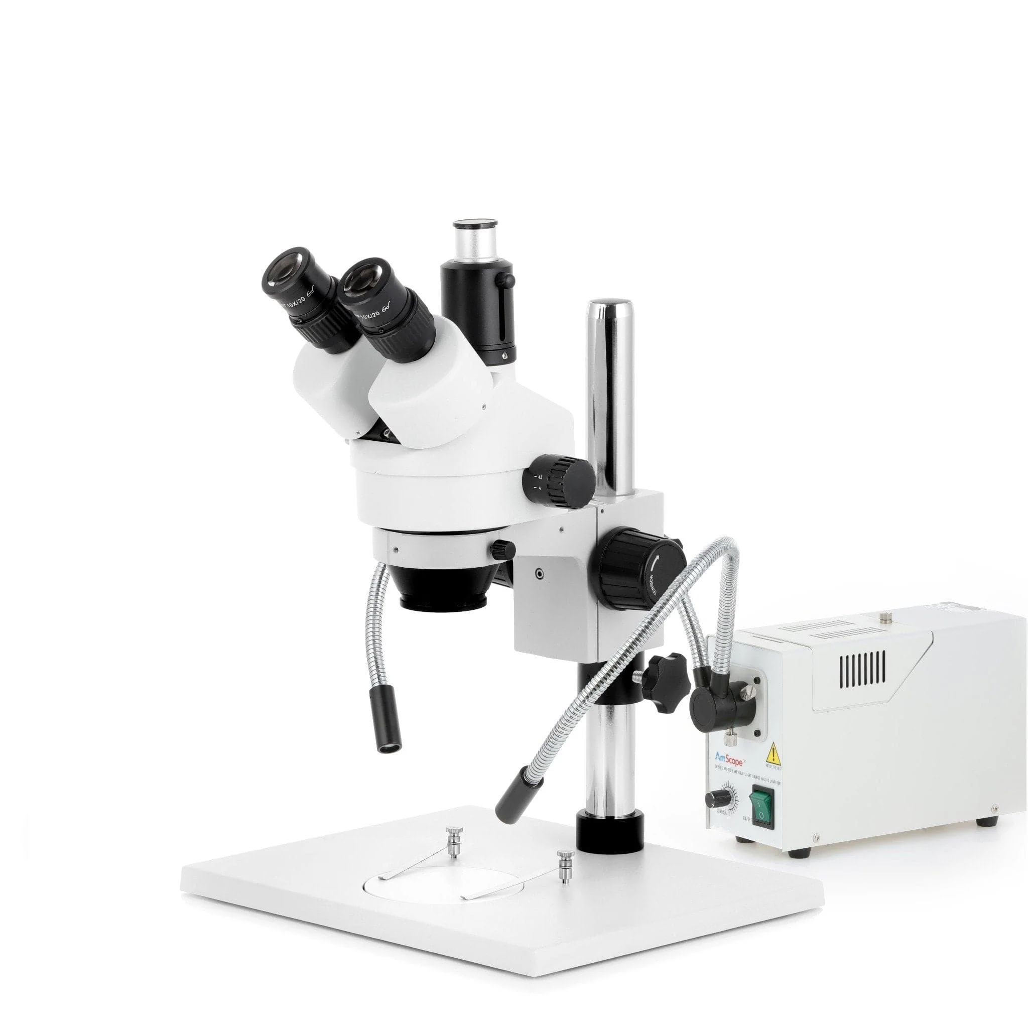 AmScope 150W Fiber Optic Dual Gooseneck Microscope Illuminator - Image 3