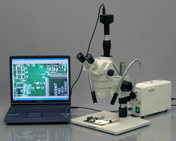 AmScope 150W Fiber Optic Dual Gooseneck Microscope Illuminator - Image 8