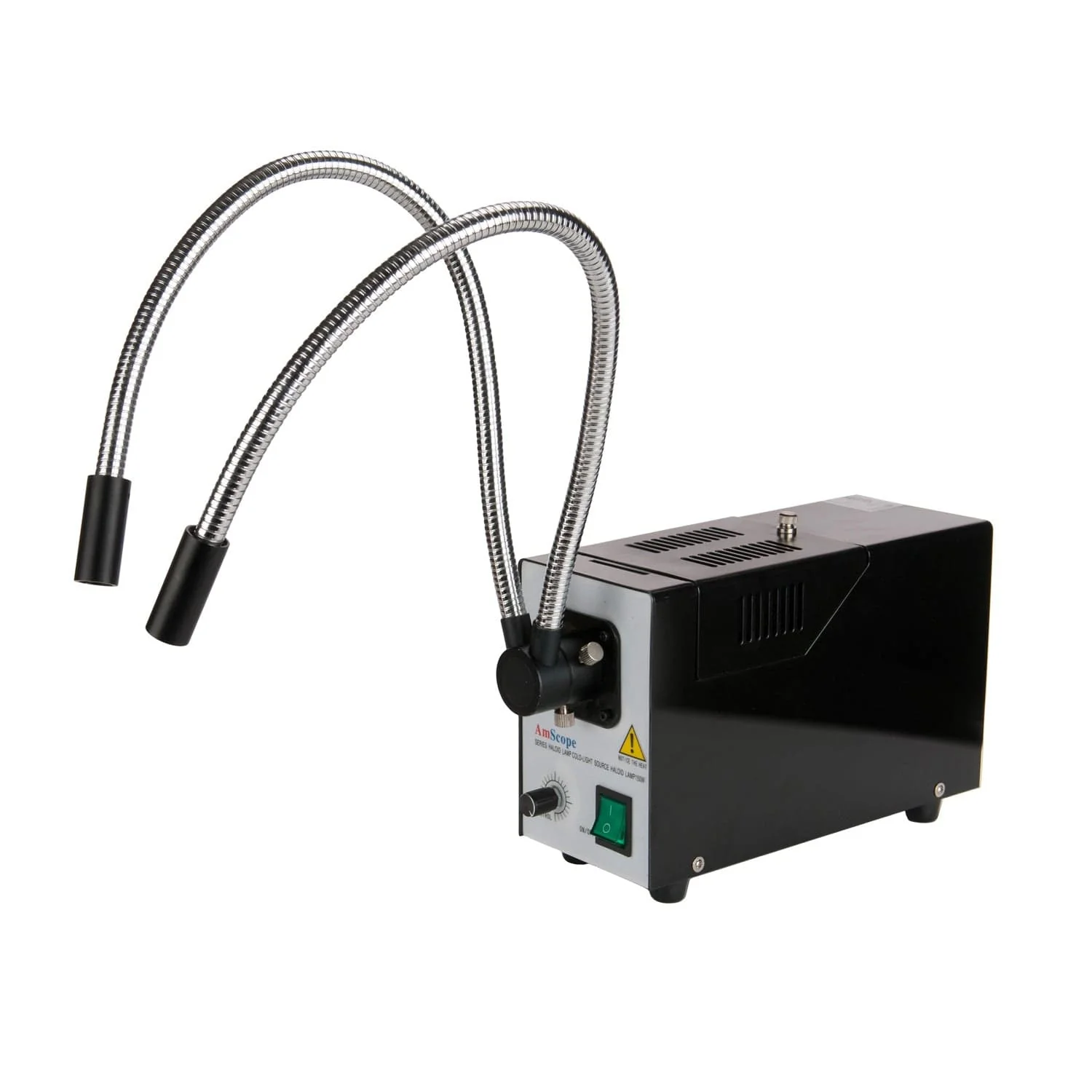 AmScope Fiber Optic Light Microscope Illuminator 150W Ring Double & Single Gooseneck Lights - Image 2