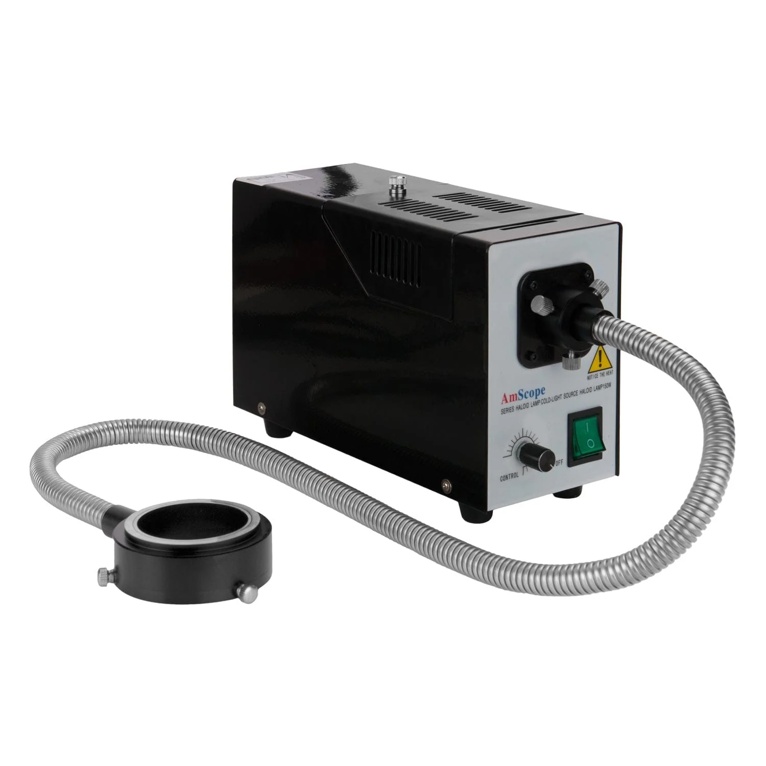 AmScope Fiber Optic Light Microscope Illuminator 150W Ring Double & Single Gooseneck Lights - Image 3