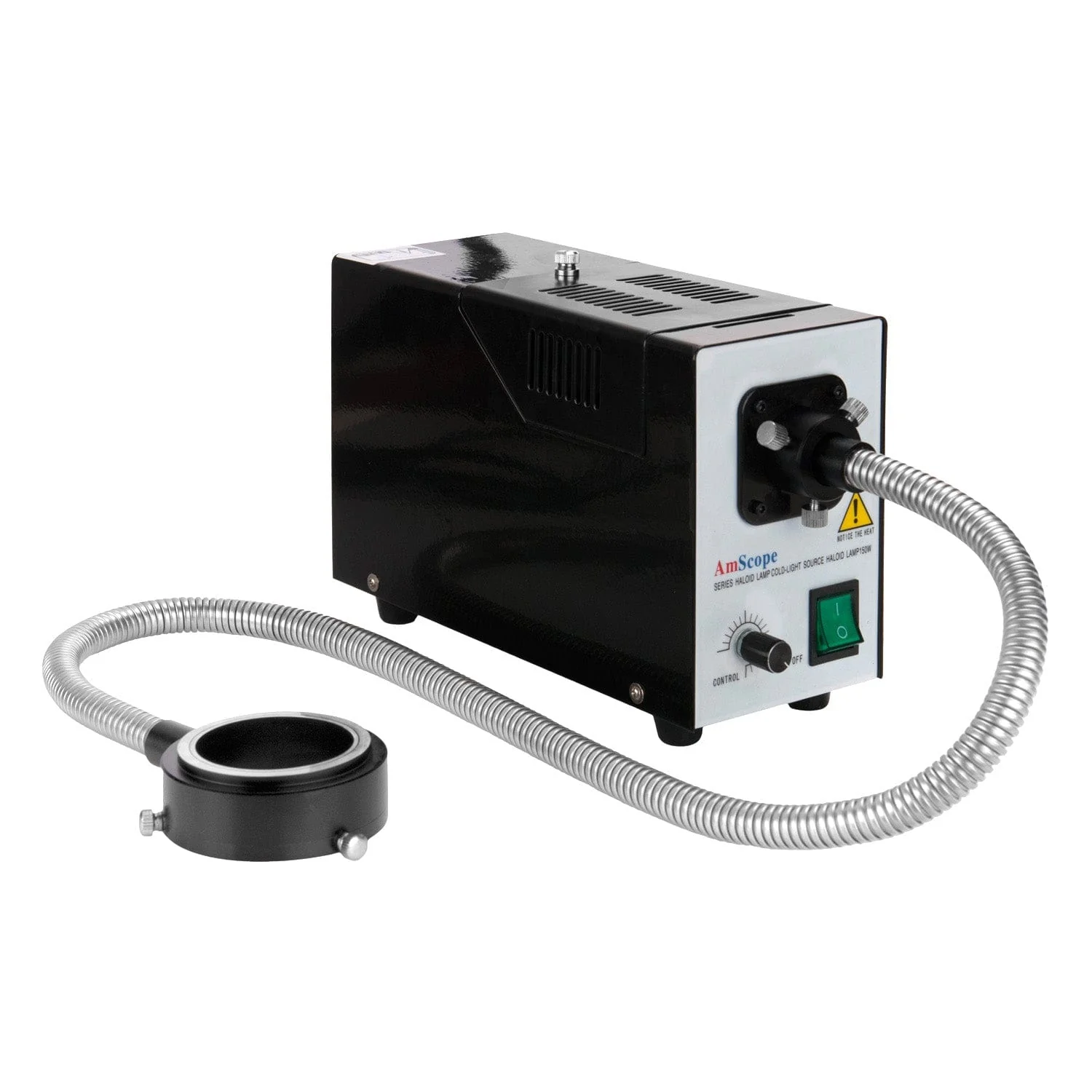 AmScope 150W Fiber Optic Microscope Ring Light Illuminator for Stereo Microscopes