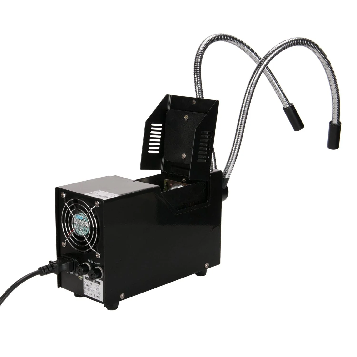 AmScope 150W Fiber Optic Dual Gooseneck Illuminator for Microscopes - Image 2