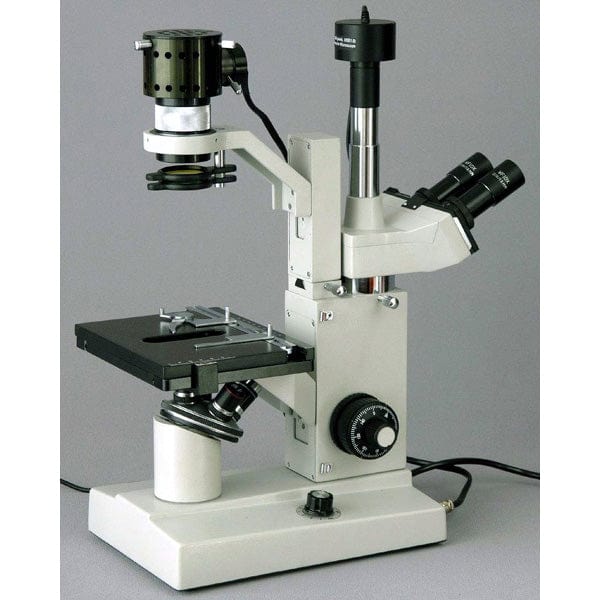 AmScope IN200 Series Inverted Tissue Culture Trinocular Compound Microscope 40X-640X Magnification with USB Camera - Image 2