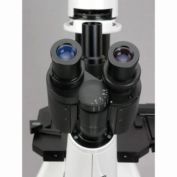AmScope IN300 Series Infinity-corrected Inverted Biological Trinocular Compound Microscope 40X-800X Magnification with Phase-contrast - Image 3