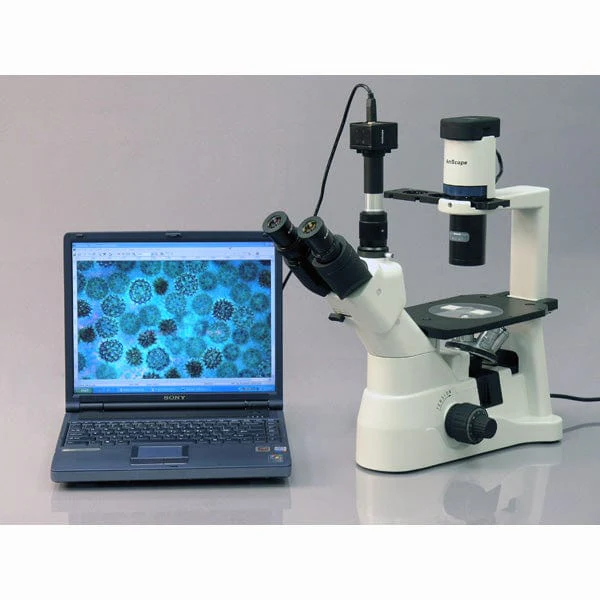 AmScope IN400 Series Inverted Infinity-Corrected Brightfield and Phase-Contrast Biological Trinocular Compound Microscope 40X-600X Magnification with 30W Halogen, Quintuple Head - Image 5