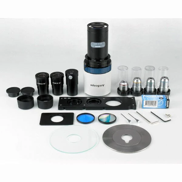 AmScope IN400 Series Inverted Infinity-Corrected Brightfield and Phase-Contrast Biological Trinocular Compound Microscope 40X-600X Magnification with 30W Halogen, Quintuple Head - Image 6