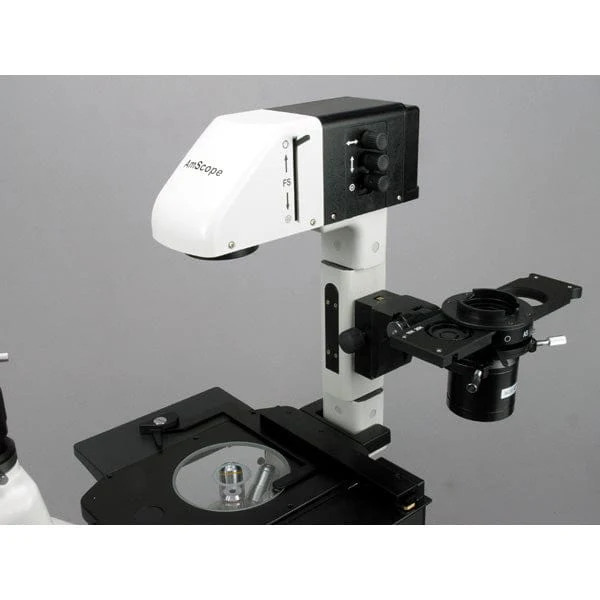AmScope IN480 Series Inverted Infinity-corrected Phase-contrast Fluorescence Trinocular Compound Microscope 40X-900X Magnification with Koehler Illumination and 5MP CCD Camera - Image 5