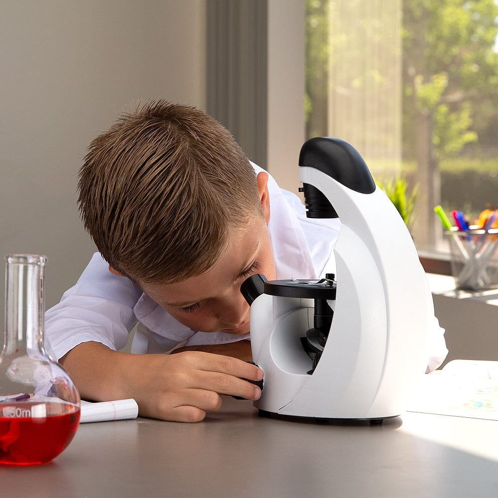 Amscope IN50C-PB10 Monocular Compound Microscope for Kids STEM Education Microscopes, Student Lab Microscopes, Biological Science Microscopes - Image 6
