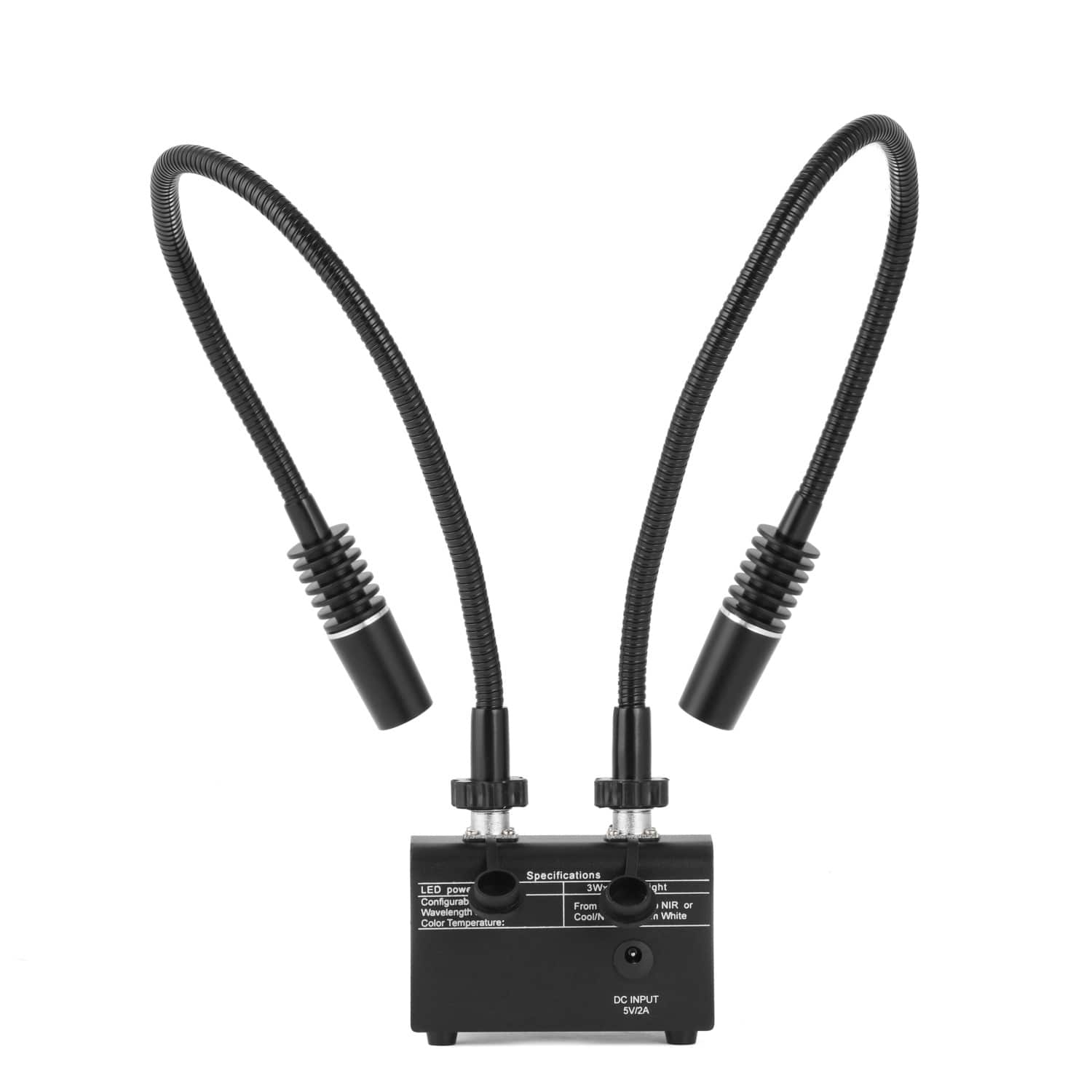 AmScope 6W LED Dual Gooseneck Illuminator with Dual Controls for Microscopes - Image 4