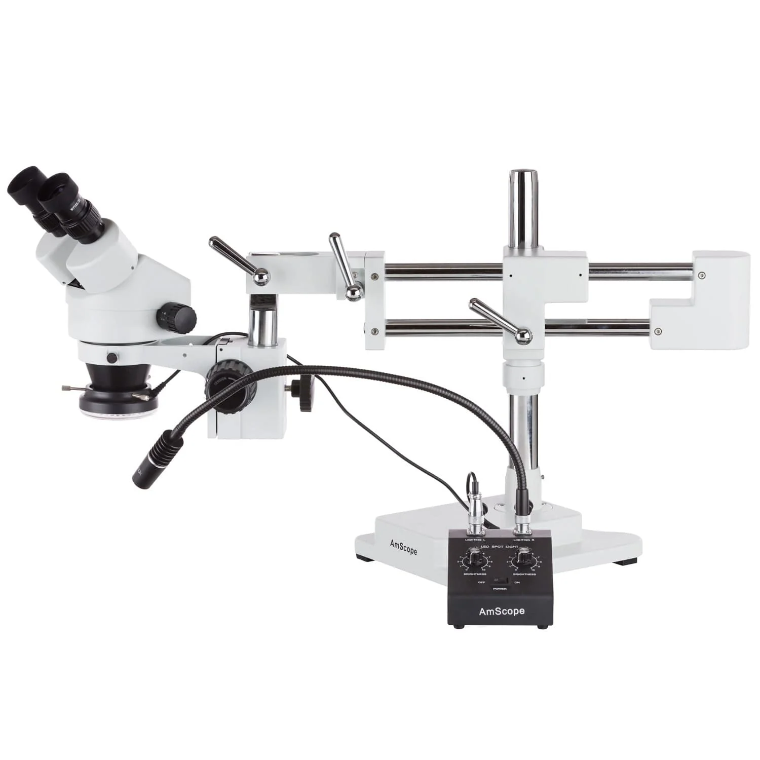 AmScope Powerful 6W LED Dual Gooseneck and Ring Light Illuminator for Microscopes - Image 3