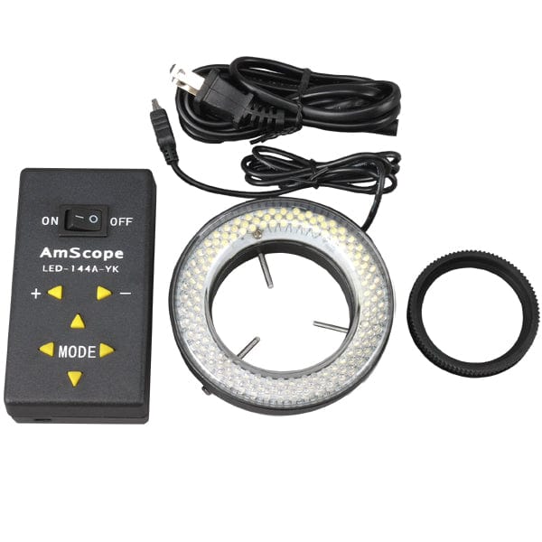 AmScope 144 LED Four-Zone Microscope Ring Light with Adapter - Image 8