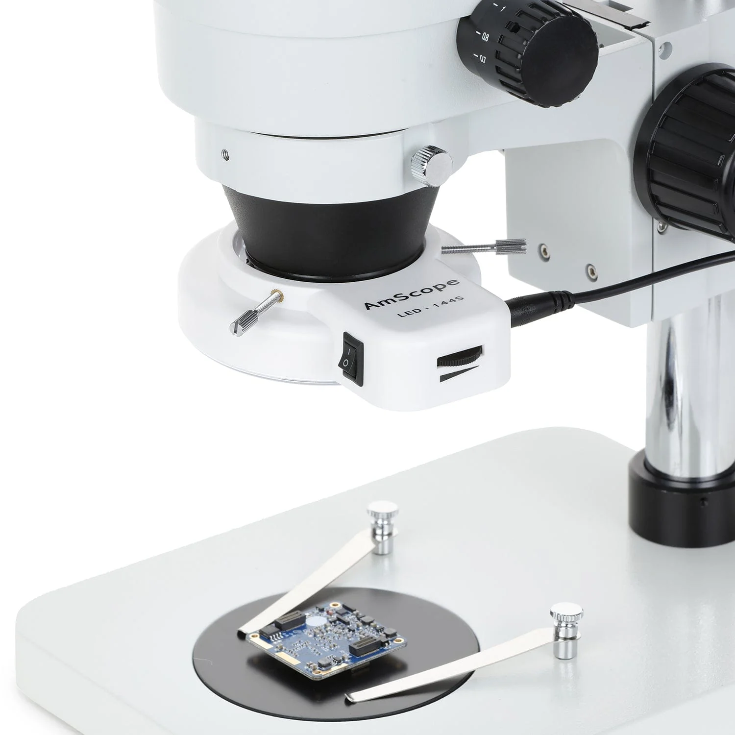AmScope 144 LED Adjustable Compact Microscope Ring Light + Adapter - Image 6