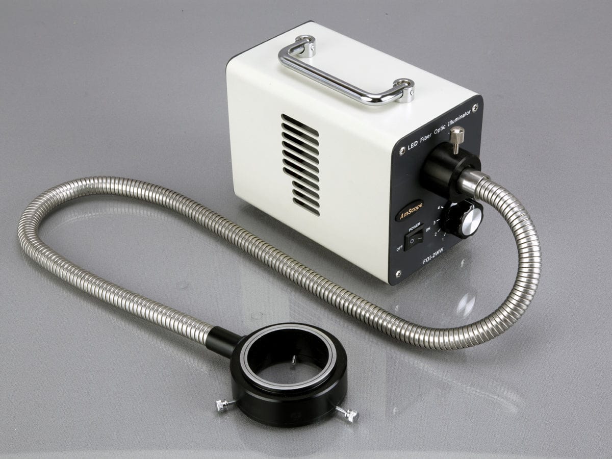 AmScope 20W LED Fiber Optic O-Ring Light Microscope Illuminator - Image 2