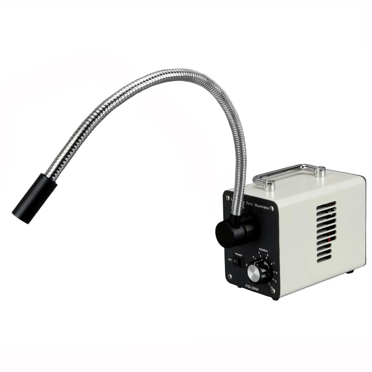 AmScope 20W LED Fiber Optic Single Gooseneck Light Microscope Illuminator