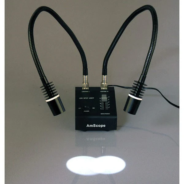 AmScope Powerful 6 Watt LED Dual Gooseneck UV-420 Light Illuminator - Image 2