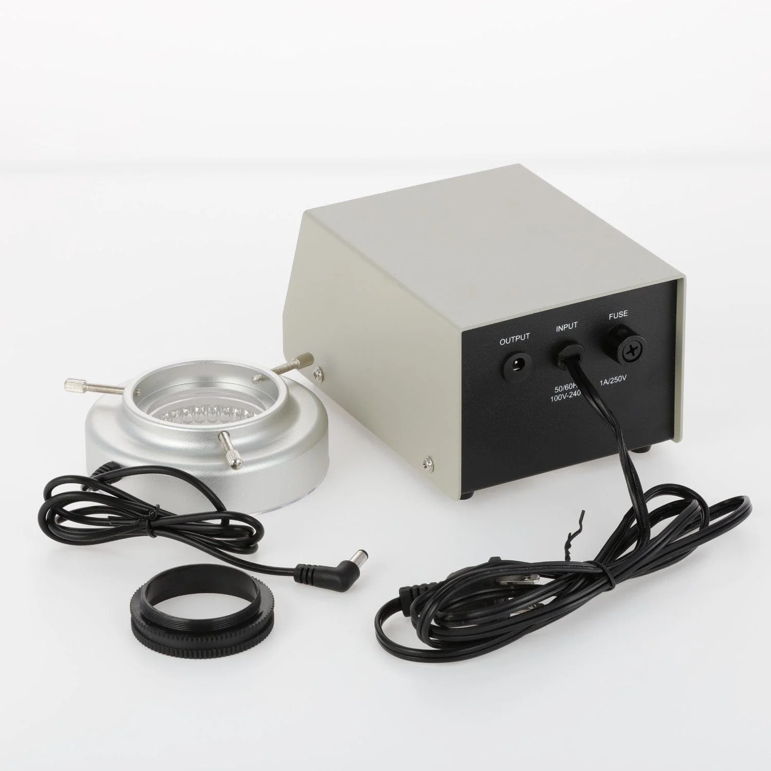 AmScope 80-LED Microscope Ring Light w Heavy-Duty Metal Box and Adapter - Image 5