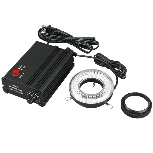 AmScope 80-LED Microscope Ring Light Black with Metal Body and Adapter