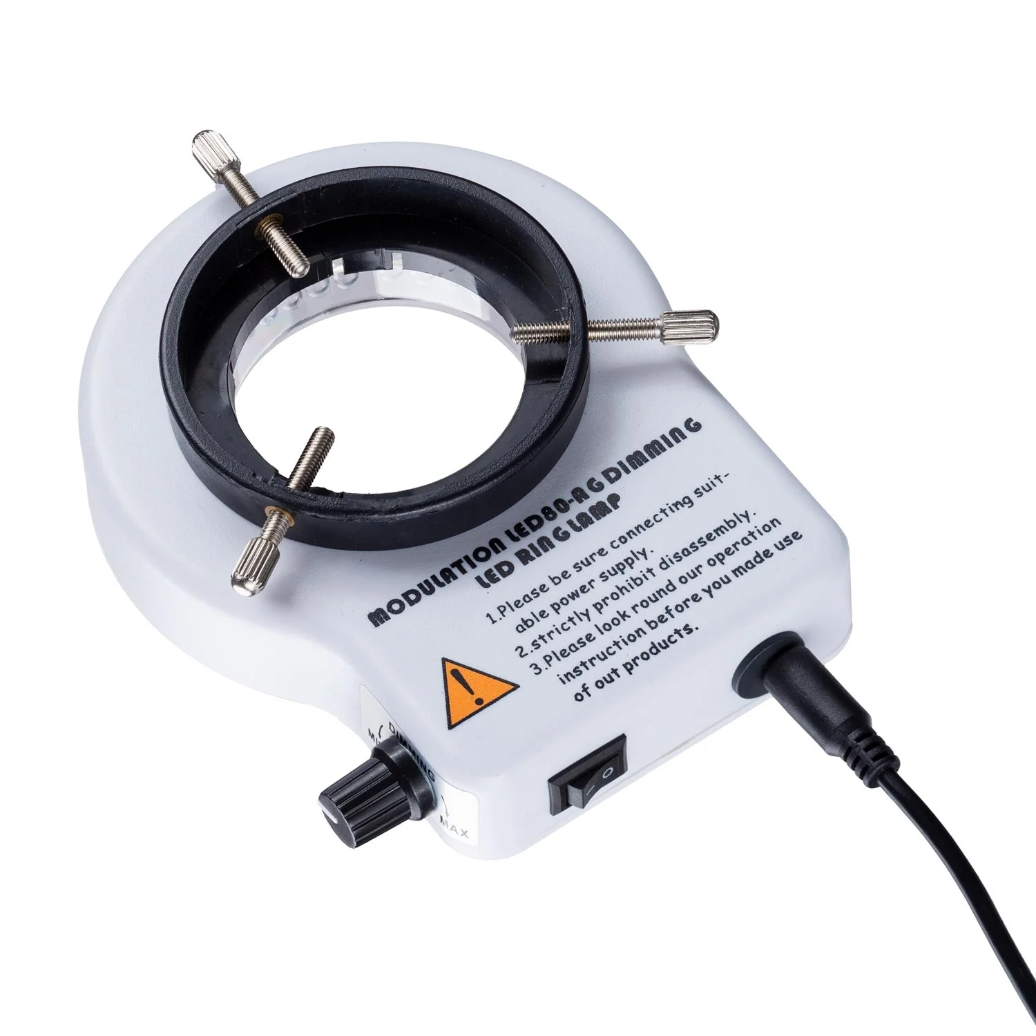 AmScope 80 LED Compact Ring Light with Built-in Dimmer for Stereo Microscopes - Image 2
