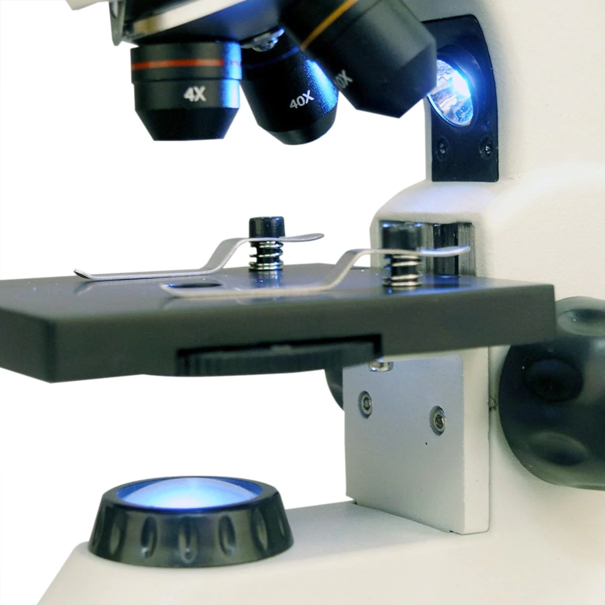 AmScope M120 Series Student Monocular Compound Microscope 40X-800X Magnification with Dual Light, Batteries and Slide Set - Image 2