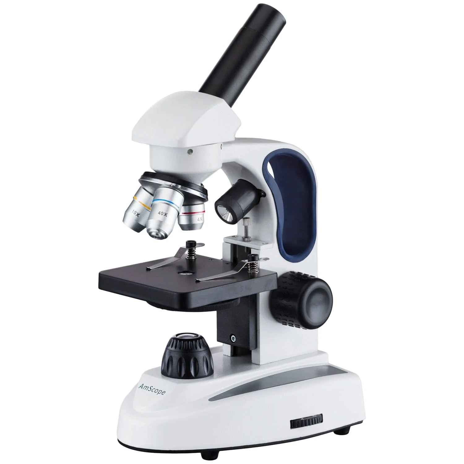 Amscope M149C-2L Monocular Compound Microscope for Kids – 40X–1000X Top & Bottom LED Illumination STEM Education Microscopes, Student Lab Microscopes, Biological Science Microscopes
