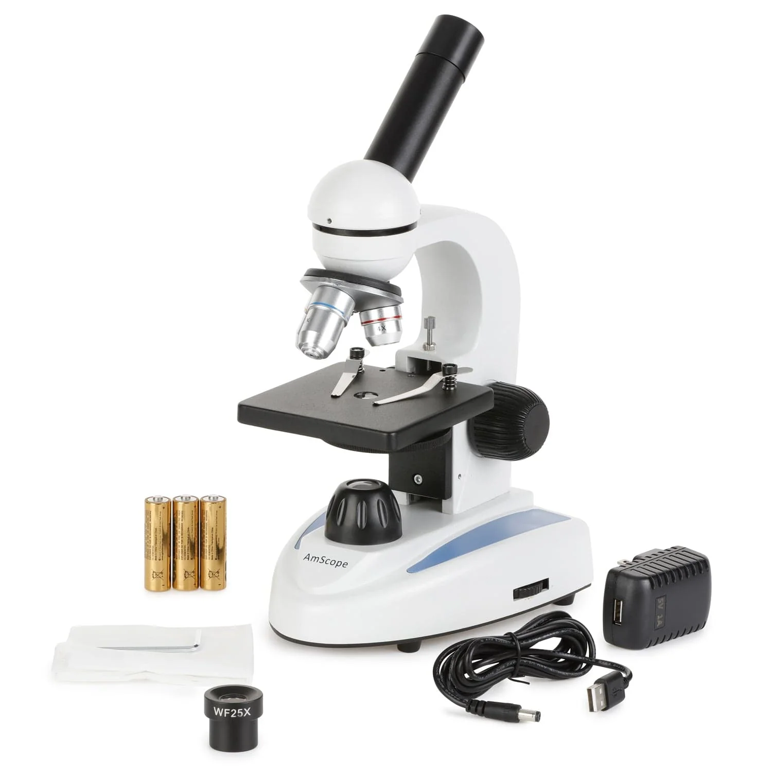 AmScope M149 Series Student Kids Metal Frame Glass Optics Biological Moncluar Compound Microscope 40X-800X Magnification - Image 3