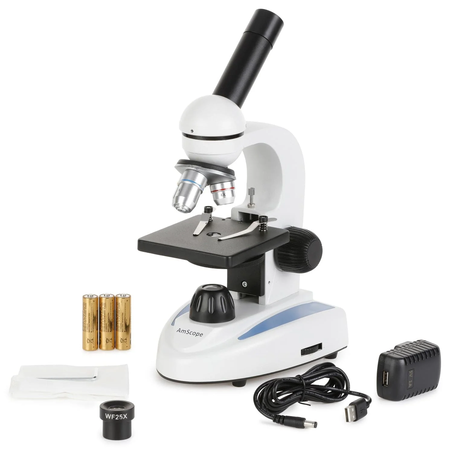 AmScope M149 Series Student Kids Metal Frame Glass Optics Biological Moncluar Compound Microscope 40X-1000X Magnification with USB Camera and Book - Image 6