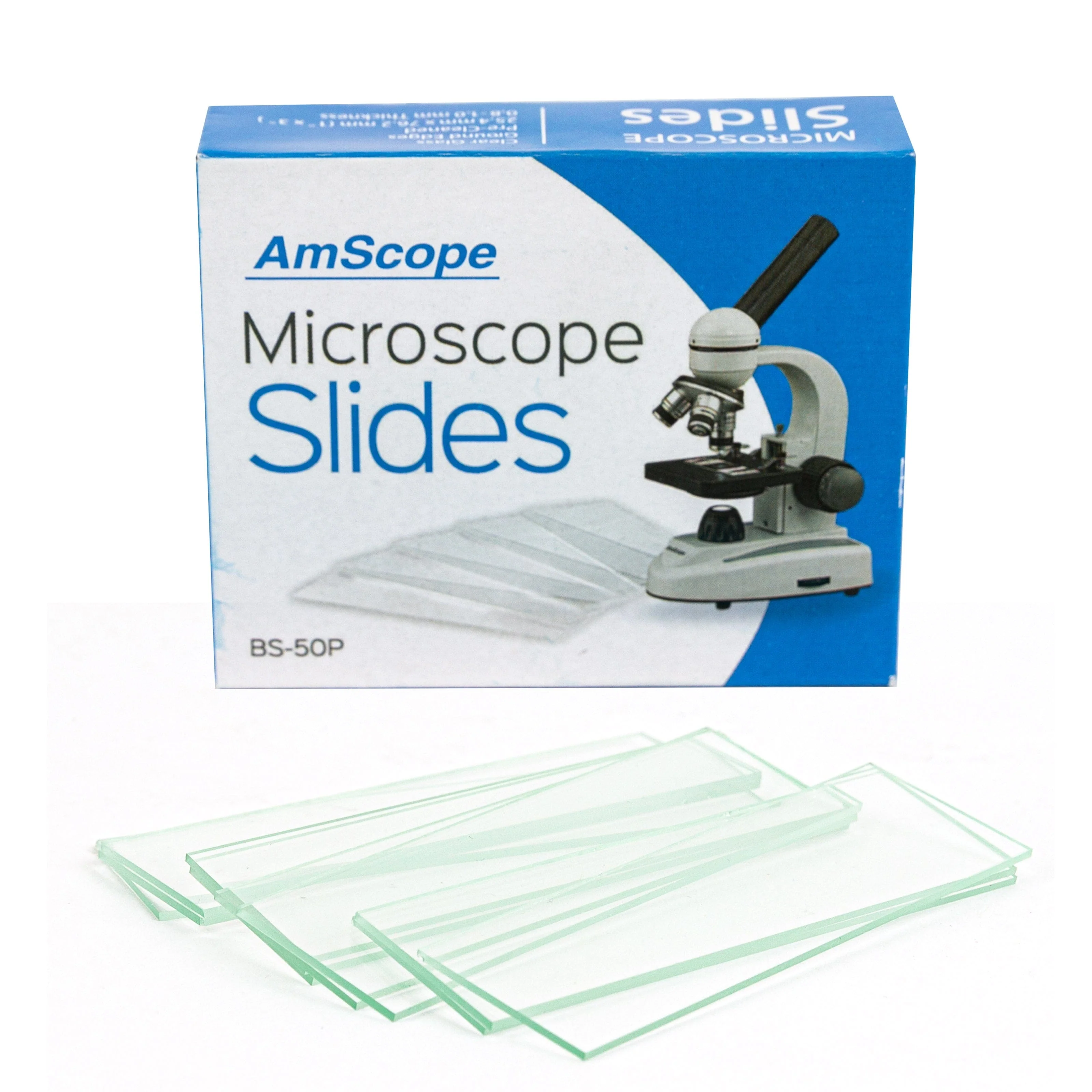 AmScope 50 Blank Microscope Slide Ground Edges Pre-Cleaned Clear Glass Microscope Slides - Image 4