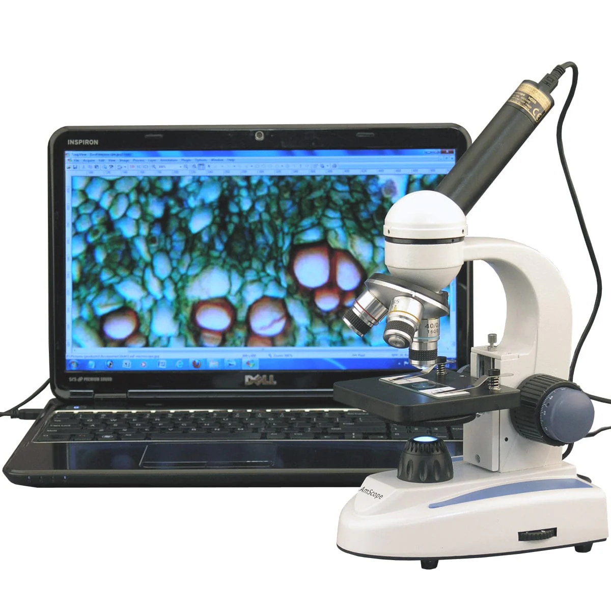 Amscope M158-E Monocular Compound Microscope for Kids – 40X–1000X LED Illumination STEM Education Microscopes, Student Lab Microscopes, Biological Science Microscopes
