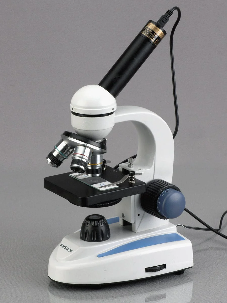 AmScope M158 Series Student Cordless Monocular Compound Microscope 40X-400X Magnification with Top & Bottom Lights and 2MP USB Digital Imager - Image 4