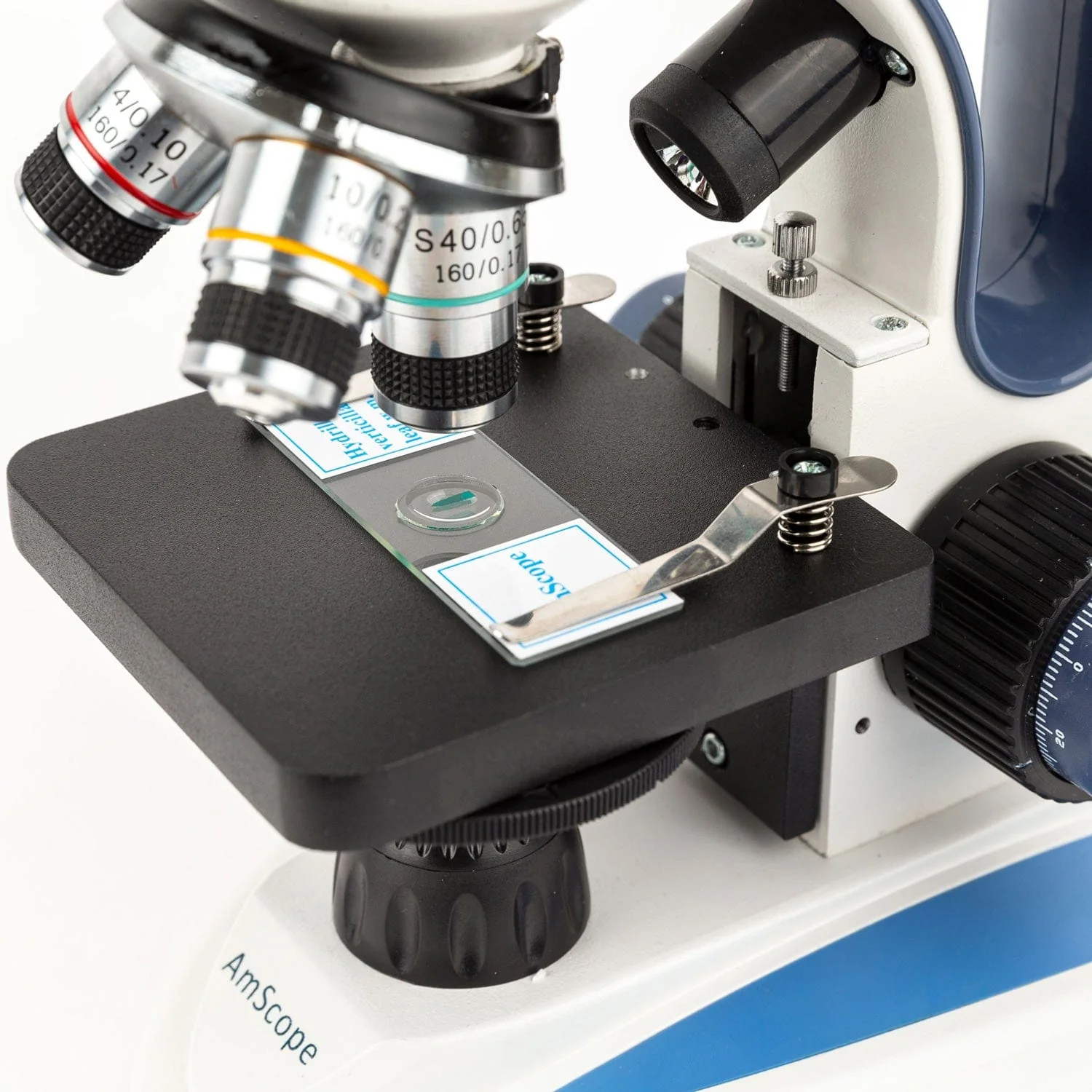 Amscope M158C-2L-PB10-WM Monocular Compound Microscope for Kids – 40X–1000X Top & Bottom LED Illumination STEM Education Microscopes, Student Lab Microscopes, Biological Science Microscopes - Image 6