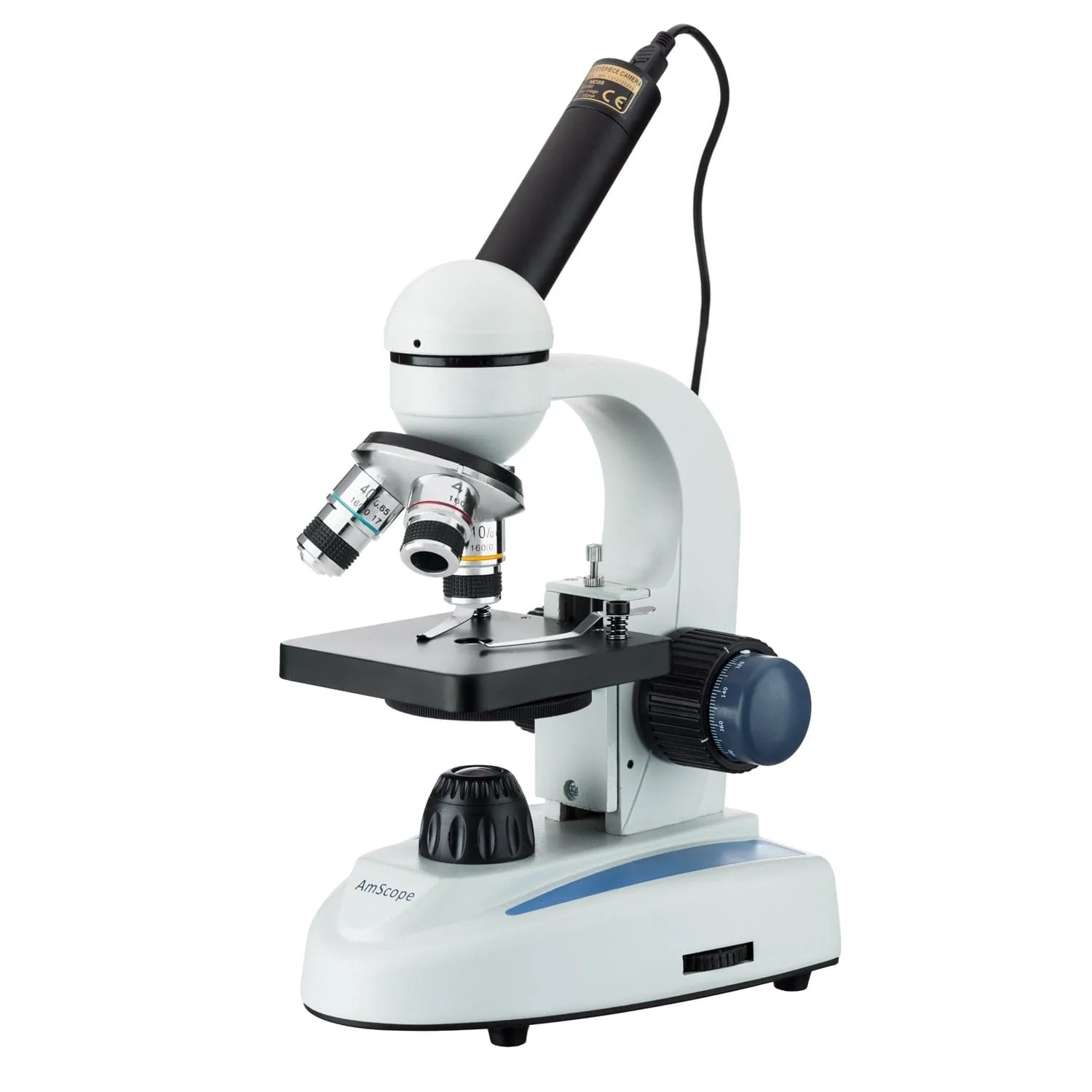 Amscope M158C-EXCL1-E Monocular Compound Microscope for Kids – 40X–1000X LED Illumination STEM Education Microscopes, Student Lab Microscopes, Biological Science Microscopes - Image 2