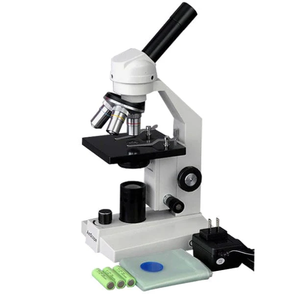 Amscope M200A-LED Monocular Compound Microscope for Kids – 40X–1000X LED Illumination STEM Education Microscopes, Student Lab Microscopes, Biological Science Microscopes